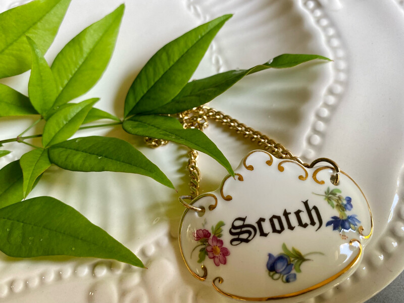 Scotch Bone China Decanter Tag