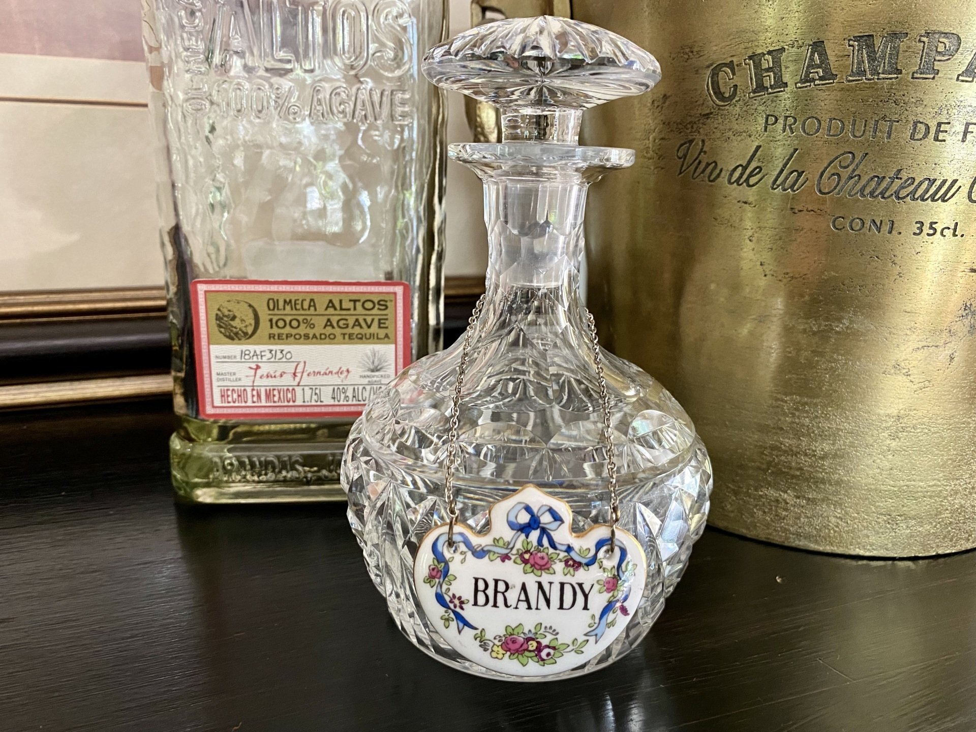 Porcelain Brandy Decanter Label