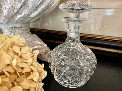 Vintage Cut Glass Decanter With Stopper