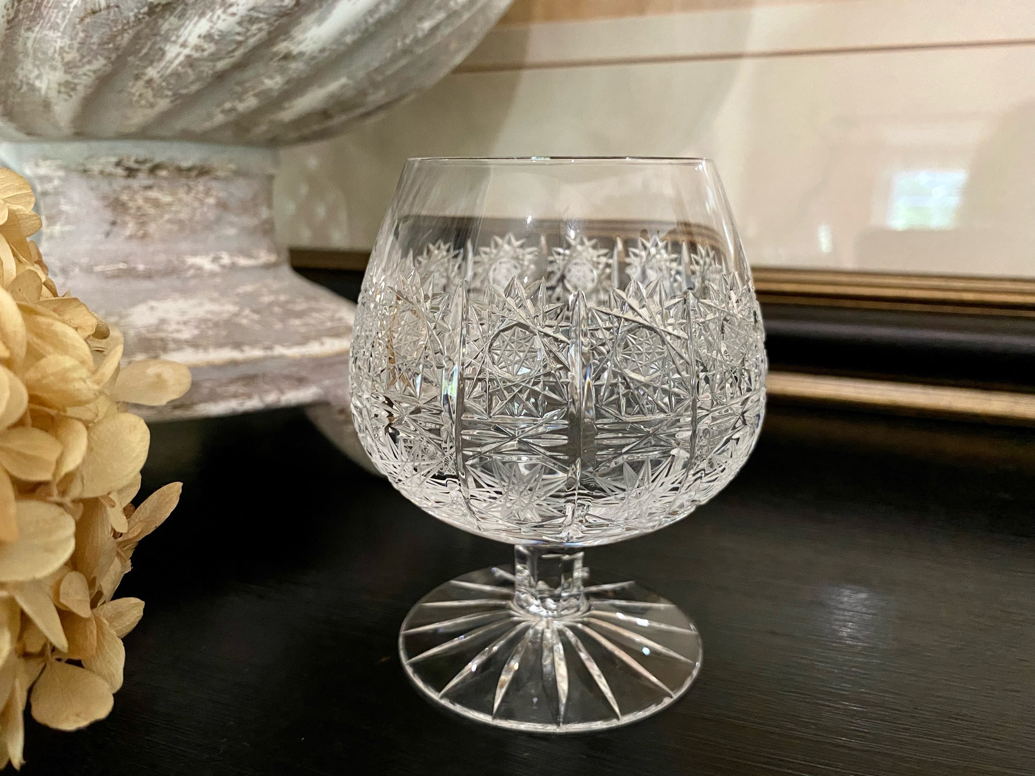 Vintage Cut Crystal Brandy Snifter