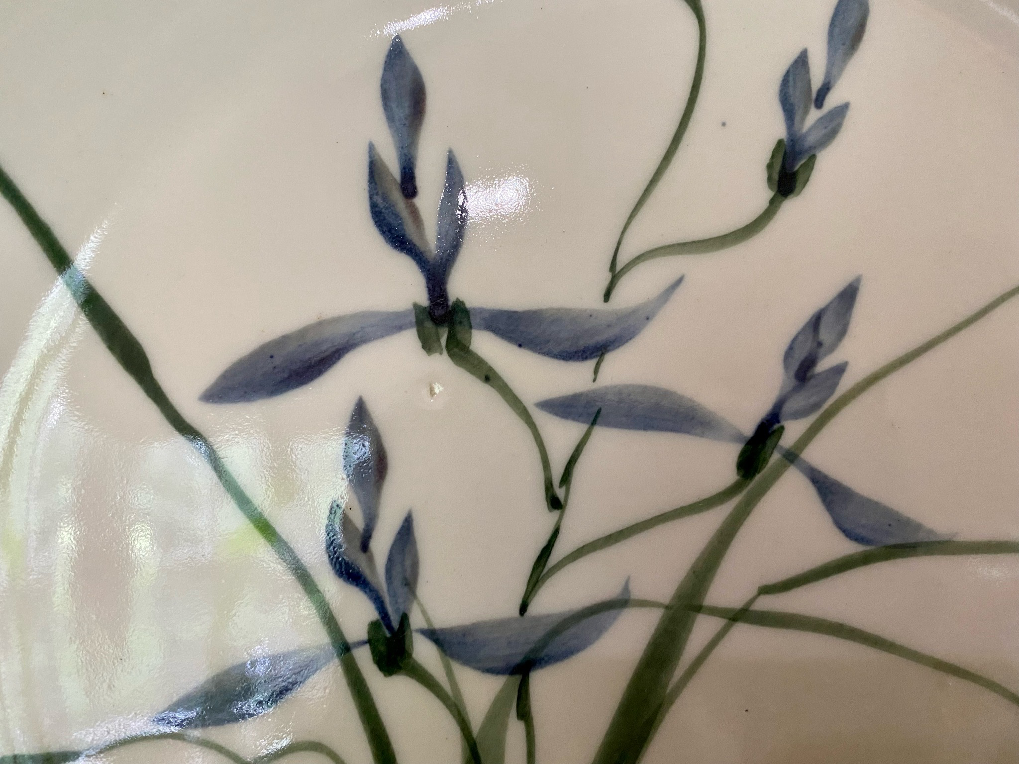 Iris Platter, Vintage Pottery Serving Platter