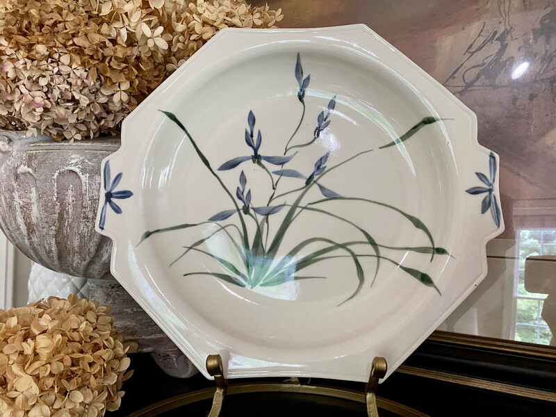 Iris Platter, Vintage Pottery Serving Platter