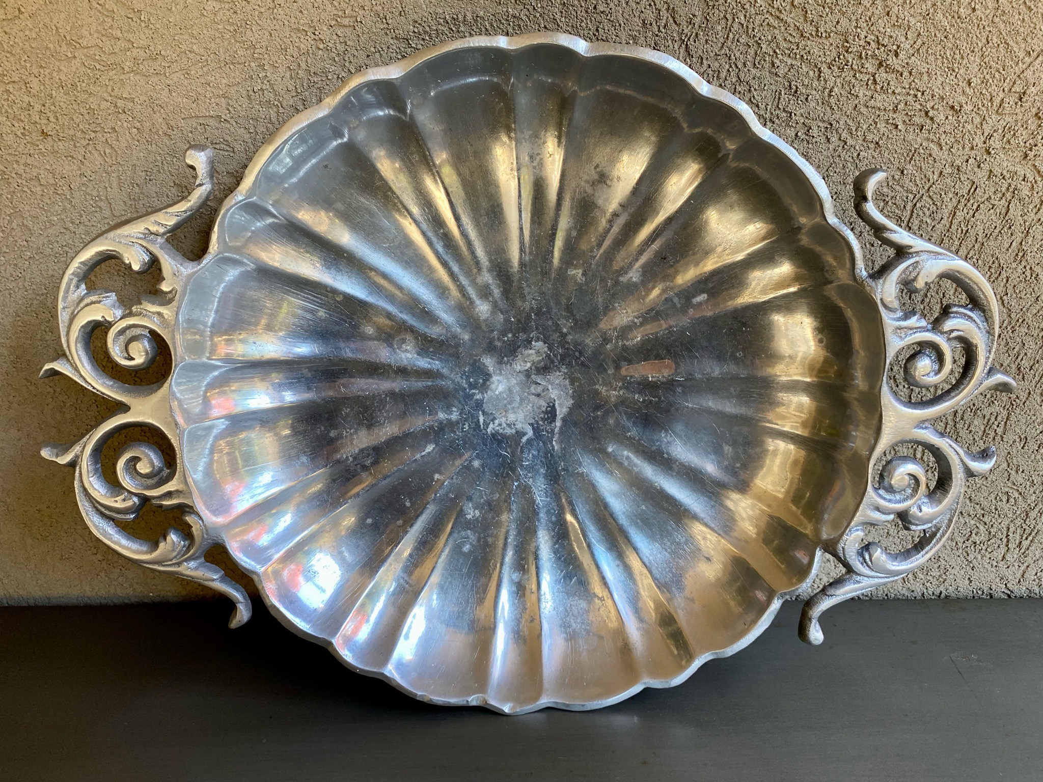 Pewter Decorative Bowl, Pewter Centerpiece Bowl