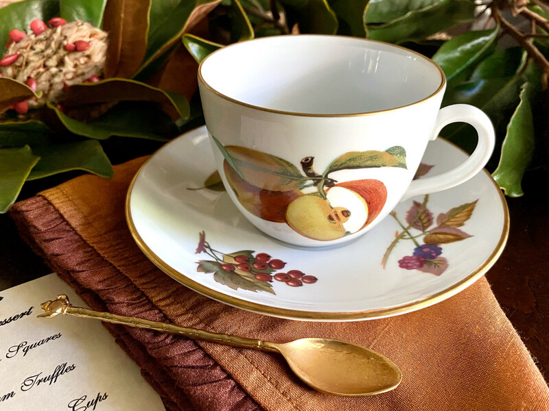 Royal Worcester Evesham Gold Cup and Saucer Set