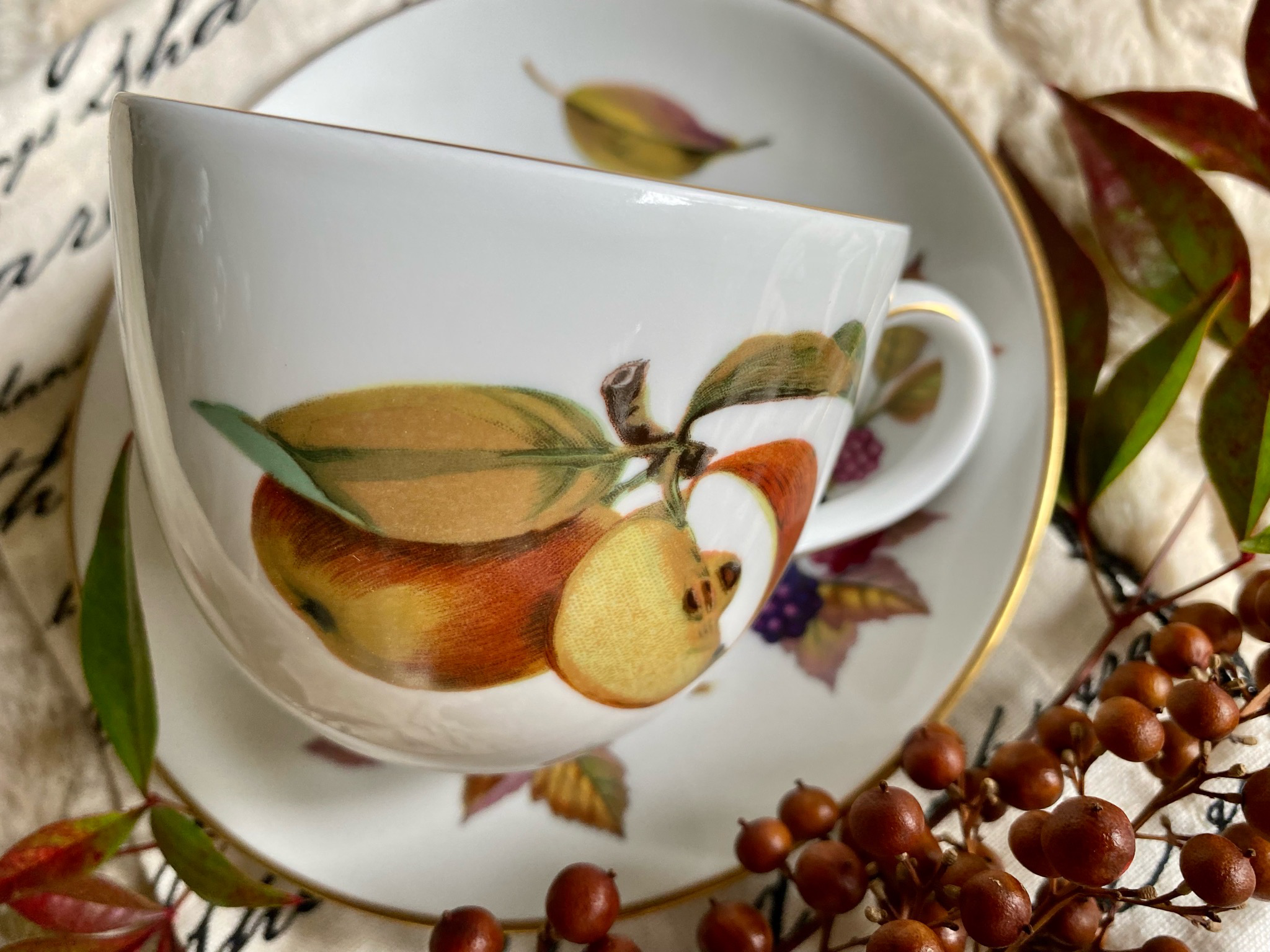 Royal Worcester Evesham Gold Teacup & Saucer