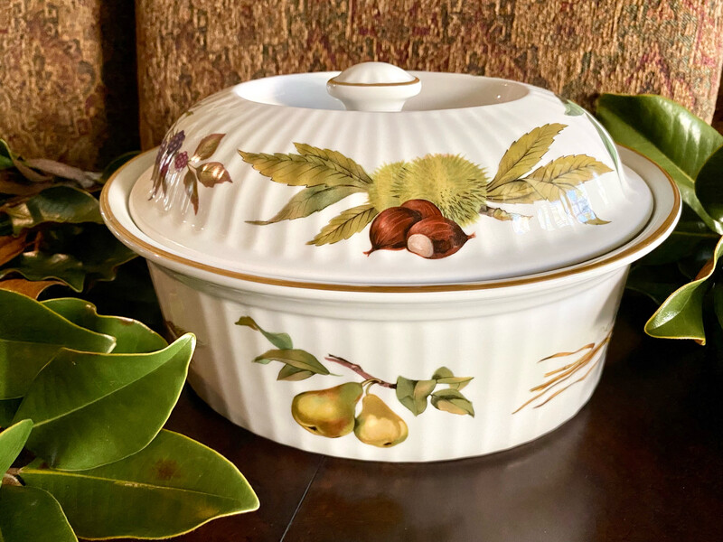 Royal Worcester Evesham Gold Oval Casserole