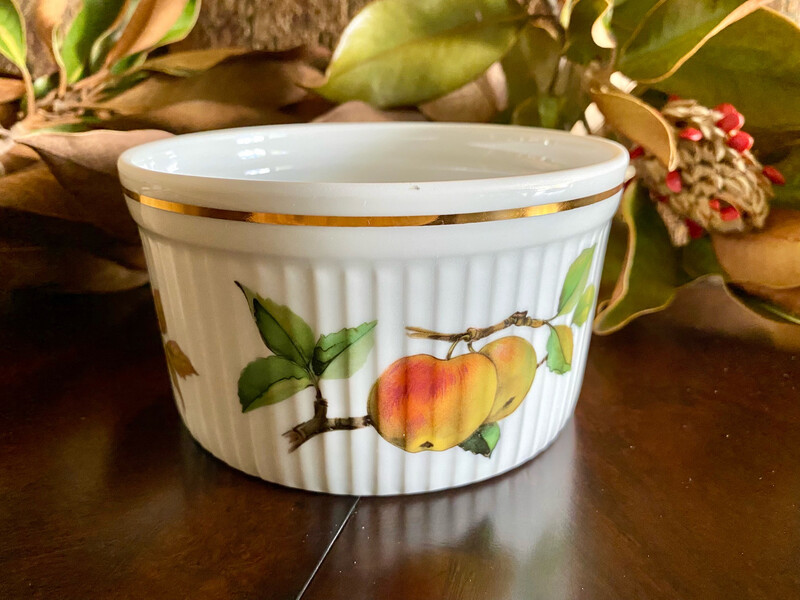 Royal Worcester Evesham Gold Soufflé Dish