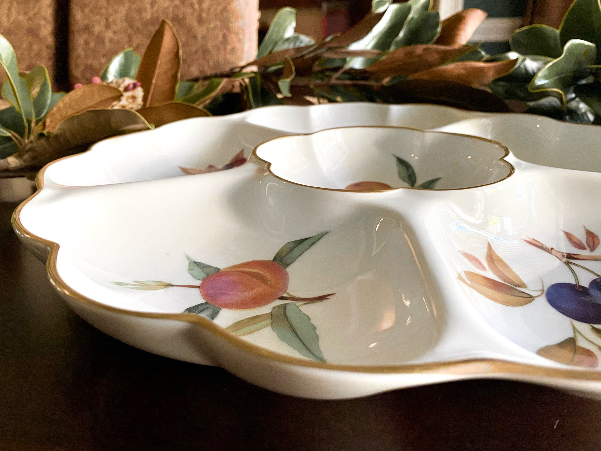 Royal Worcester Evesham Gold Crudité Tray