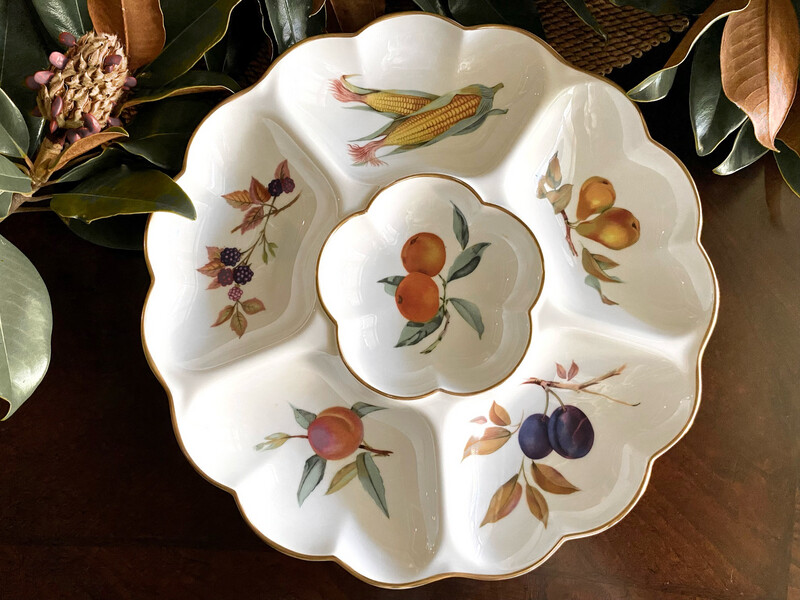 Royal Worcester Evesham Gold Crudité Tray
