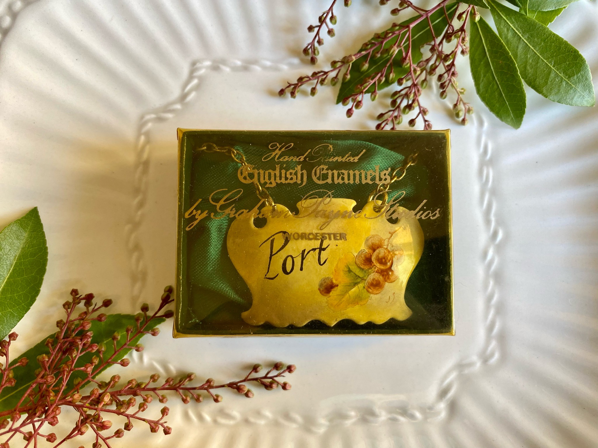 Port Decanter Label, Enamel Decanter Label