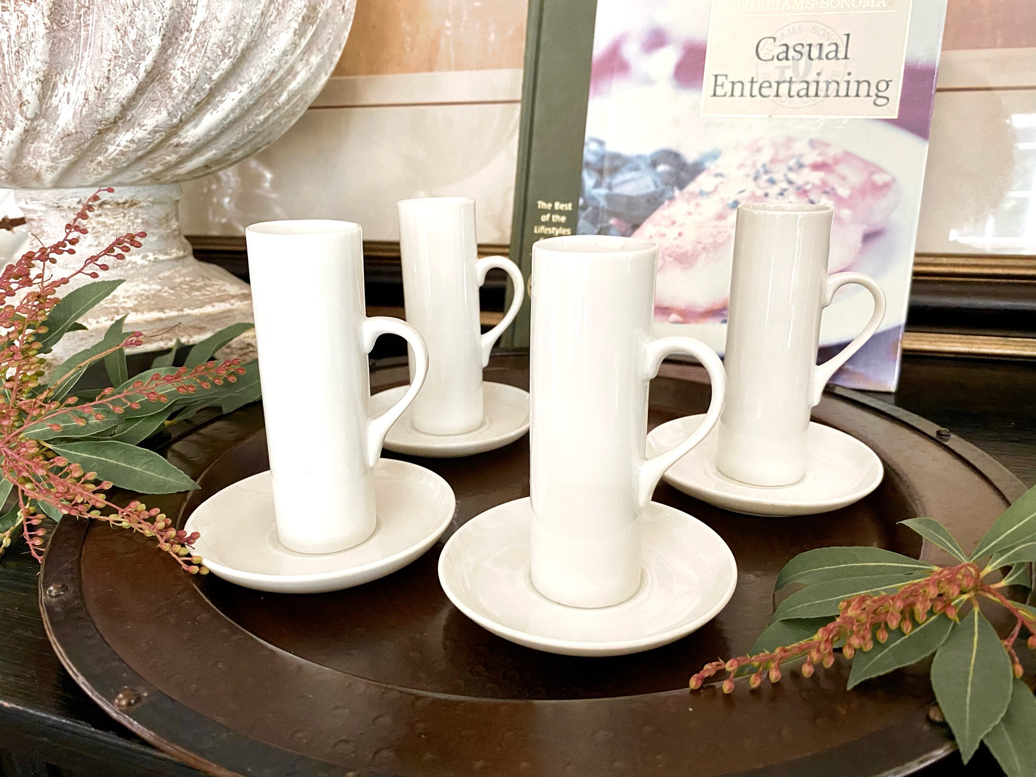 White Espresso Cups, Schmid Porcelain Espresso Set