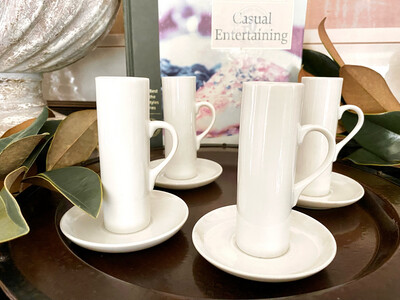 White Espresso Cups, Schmid Porcelain Espresso Set