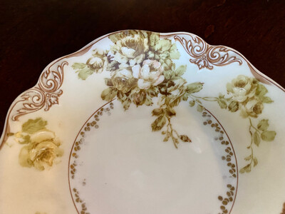 Antique Dessert Bowls, Ohme Silesia Old Ivory