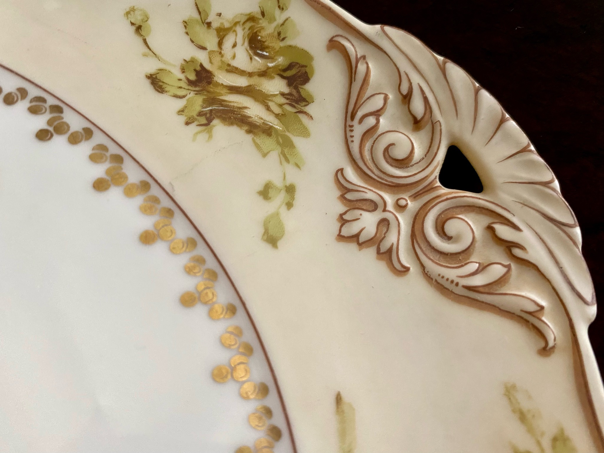 Antique Cake Plate, Handled Cake Plate