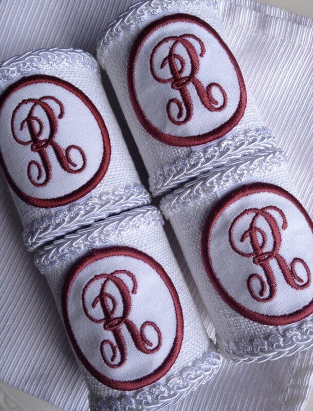 Monogrammed Napkin Rings Initial R