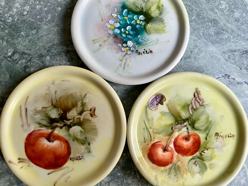 Vintage Hand Painted Ceramic Coasters