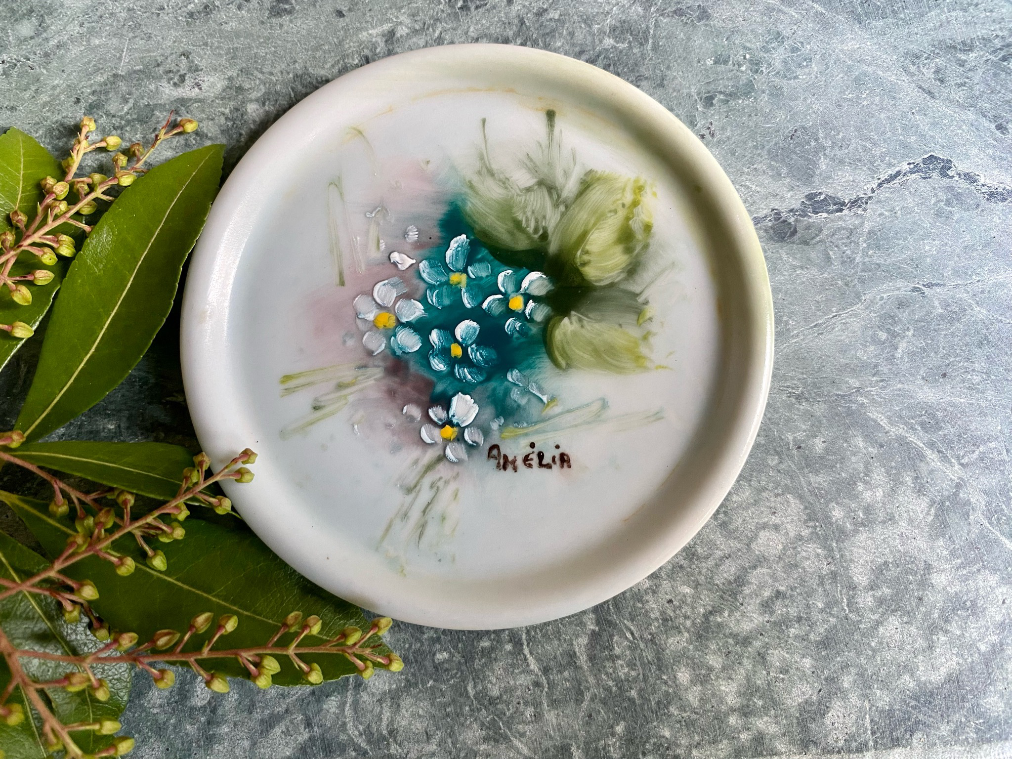 Vintage Hand Painted Ceramic Coasters