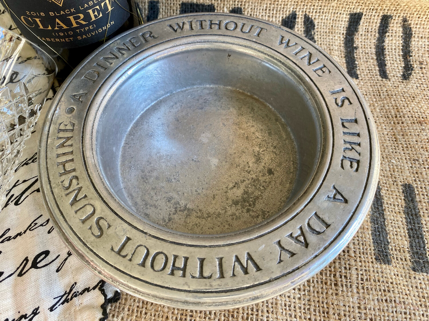 Pewter Wine Bottle Coaster