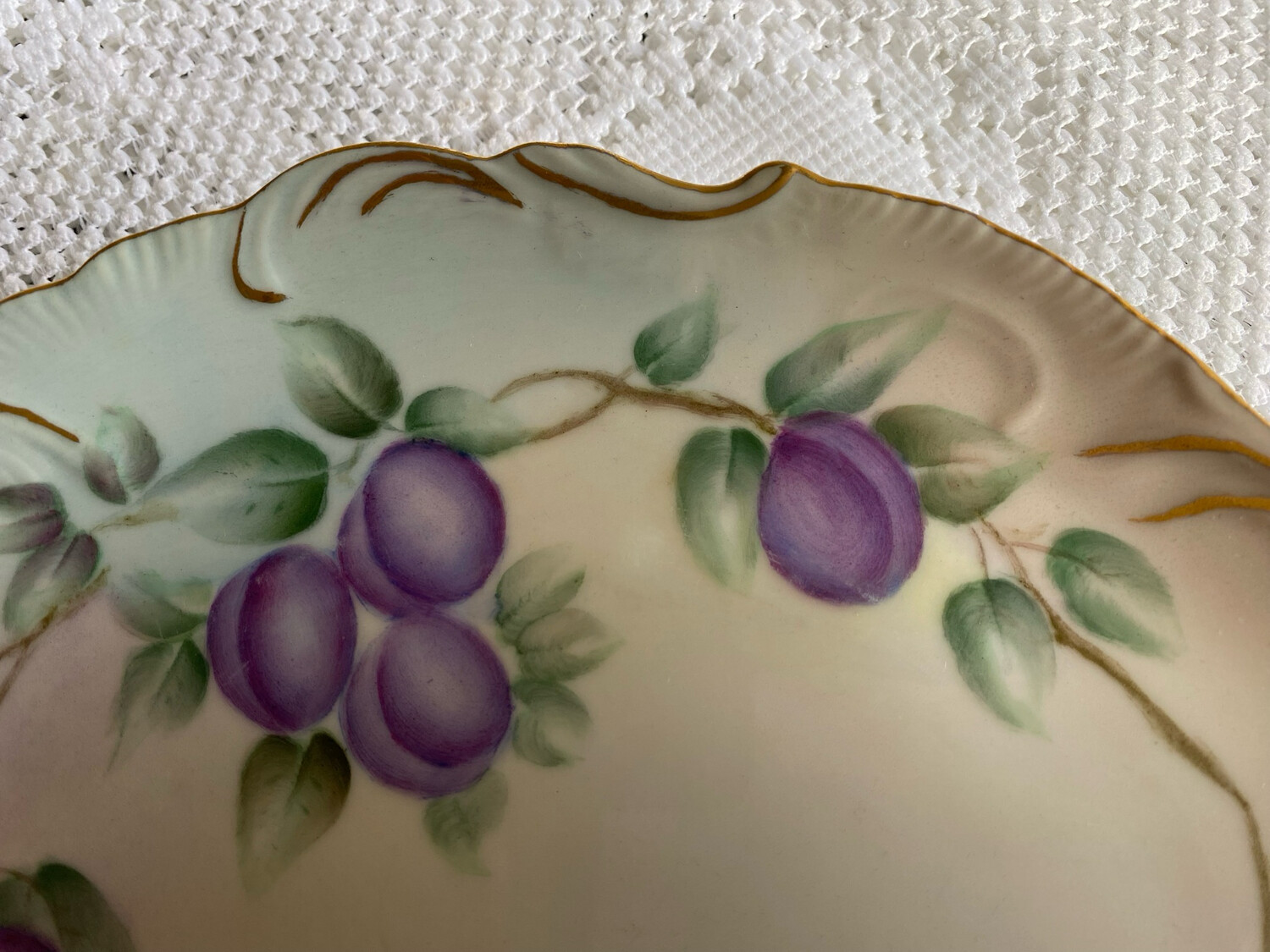Plum Plate, Hand Painted Wall Plate