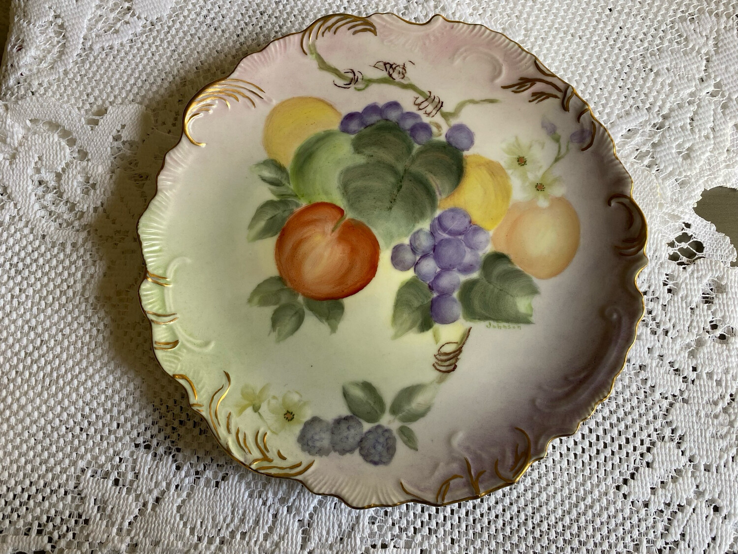 Hand Painted Fruit Plate, Decorative Plate for Display in Kitchen