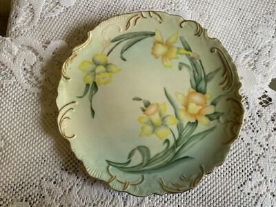 Daffodil Plate, Hand Painted Flower Plate