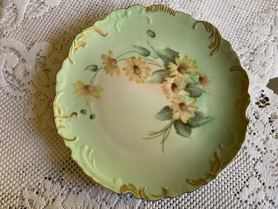 Wall Plate Dècor, Daisy Plate, Hand Painted Vintage Plate