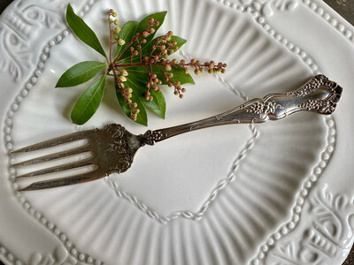 Antique Cold Meat Serving Fork, 1847 Rogers Bros Antique Cold Meat Serving Fork, 1847 Rogers Bros "Vintage" Pattern