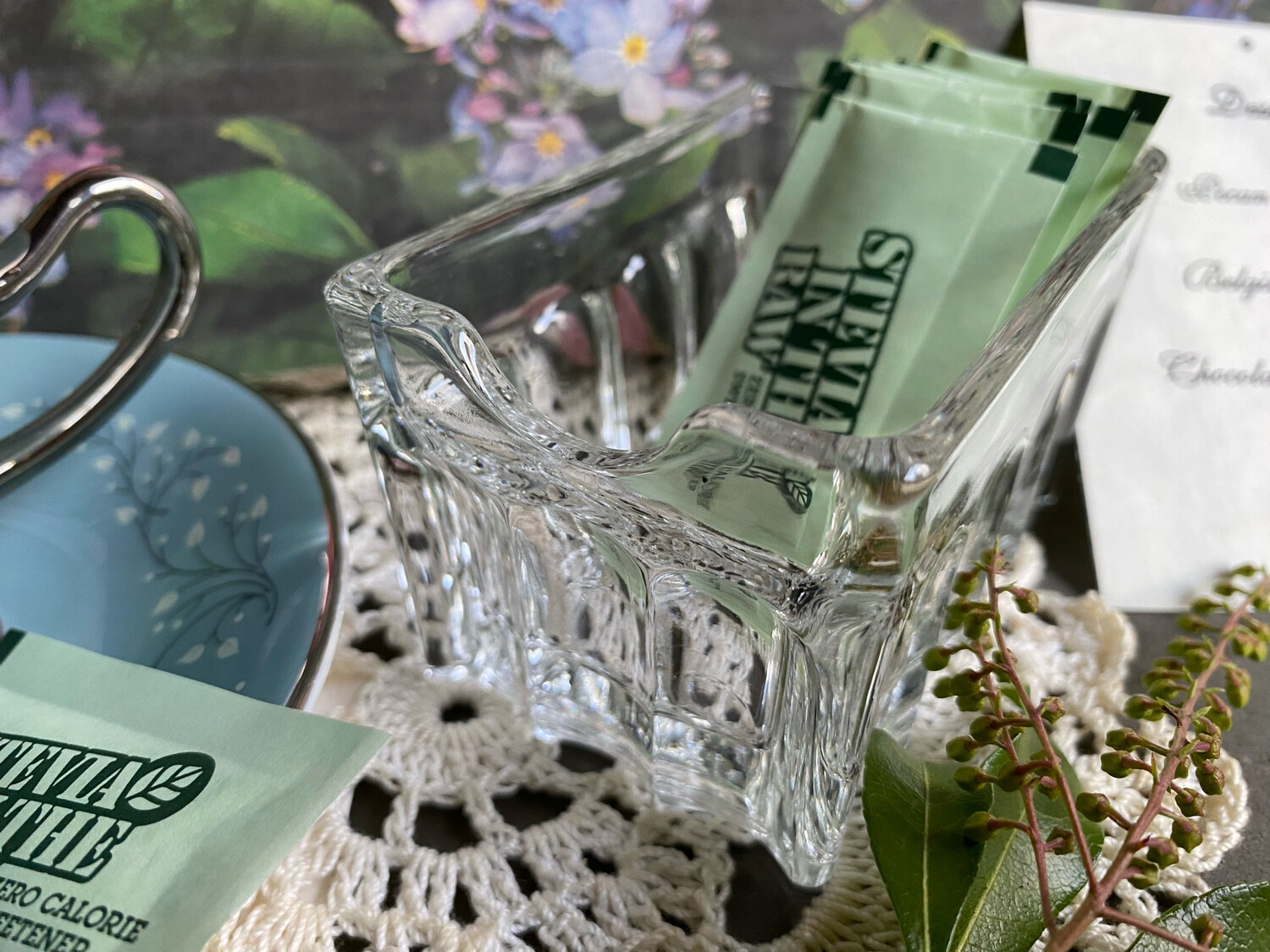Glass Sugar Packet Holder, Rectangular Glass Sugar Packet Holder, Rectangular