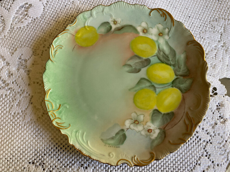 Lemon Grove Plate, Hand-Painted Vintage Display Plate