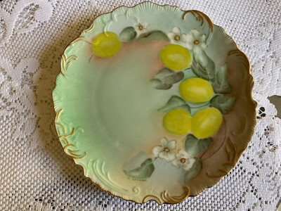 Lemon Grove Plate, Hand-Painted Vintage Display Plate Lemon Grove Plate, Hand-Painted Vintage Display Plate