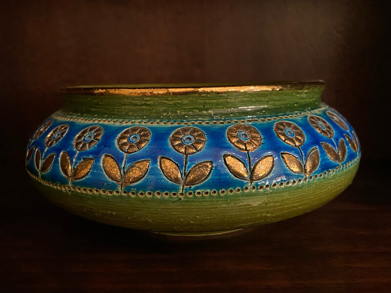 Bitossi Thai Silk Pottery Console Bowl by Aldo Londi for Rosenthal Netter Bitossi Thai Silk Pottery Console Bowl by Aldo Londi for Rosenthal Netter