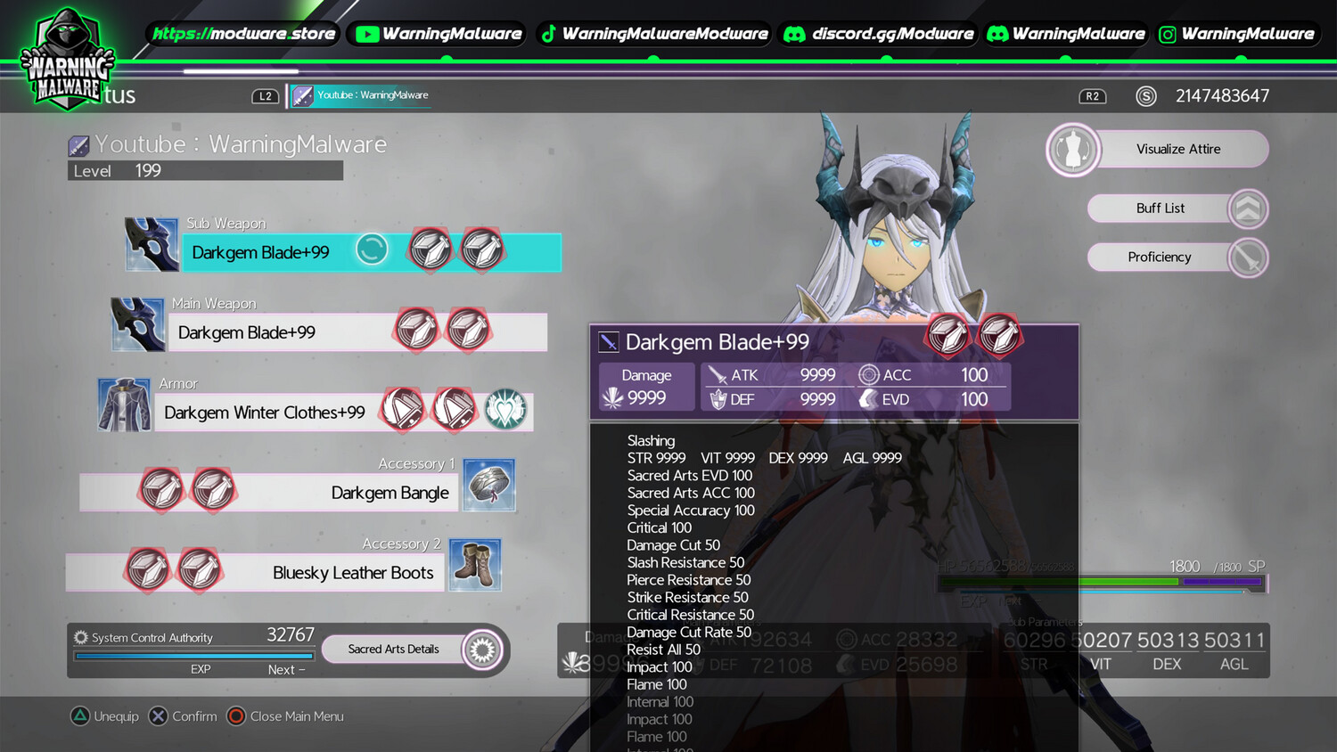 (Proxy Version) Sword Art Online Alicization Lycoris Endgame Modded Save