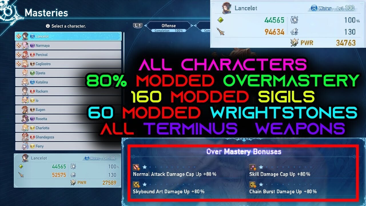 [ASIA] 170 Modded Sigils, 60 Modded Wrightstone, MAX OVERMASTERY MODDED, Endgame Save &amp; All Unlocked
