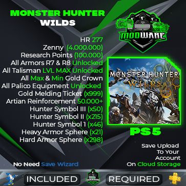 Monster Hunter Wilds Endgame Save PS5 (All Quests Completed) LVL 277