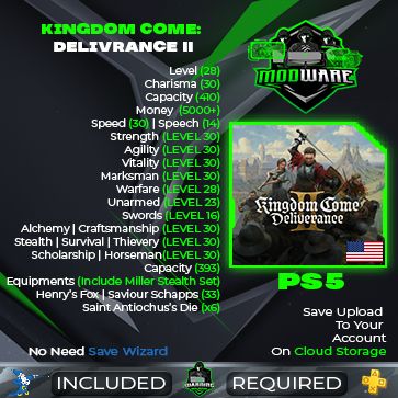 Kingdom Come: Delivrance ll Endgame PS5 Save Data USA