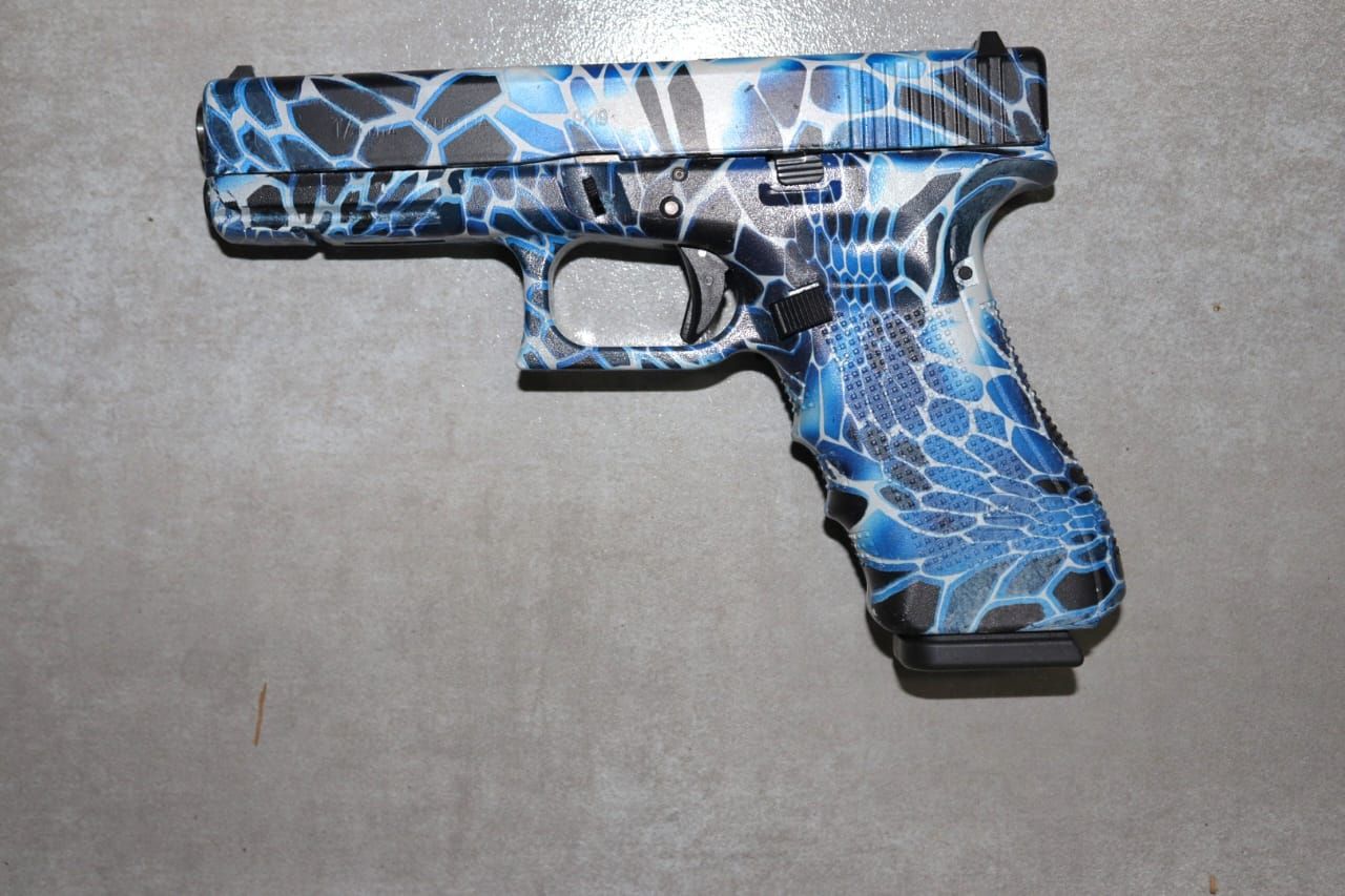 Glock 17 Gen 4 9mmP Blue Kryptek Camo custom Pistol
