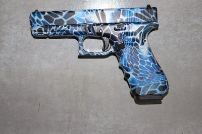 Glock 17 Gen 4 9mmP Blue Kryptek Camo custom Pistol
