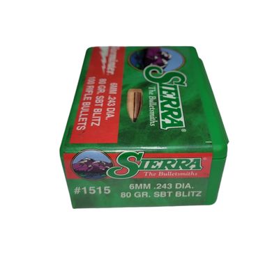 Sierra Varminter .243 Cal 80gr SBT Blitz Bullets