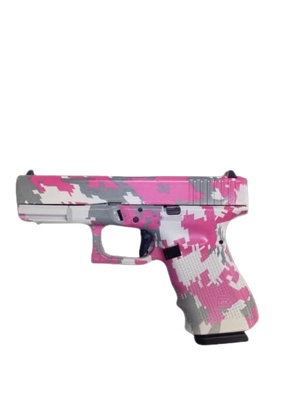 Glock 19 Gen 4 9mmP Pink on White Camo Custom Pistol