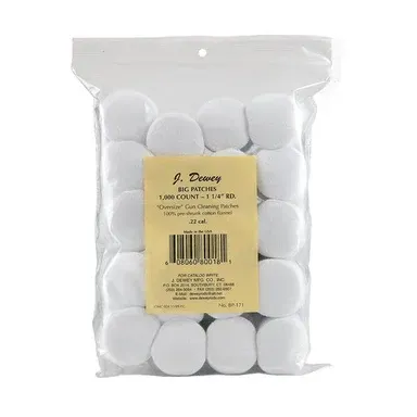 Dewey 1 1/4" .22 Cal Round Patches 1000