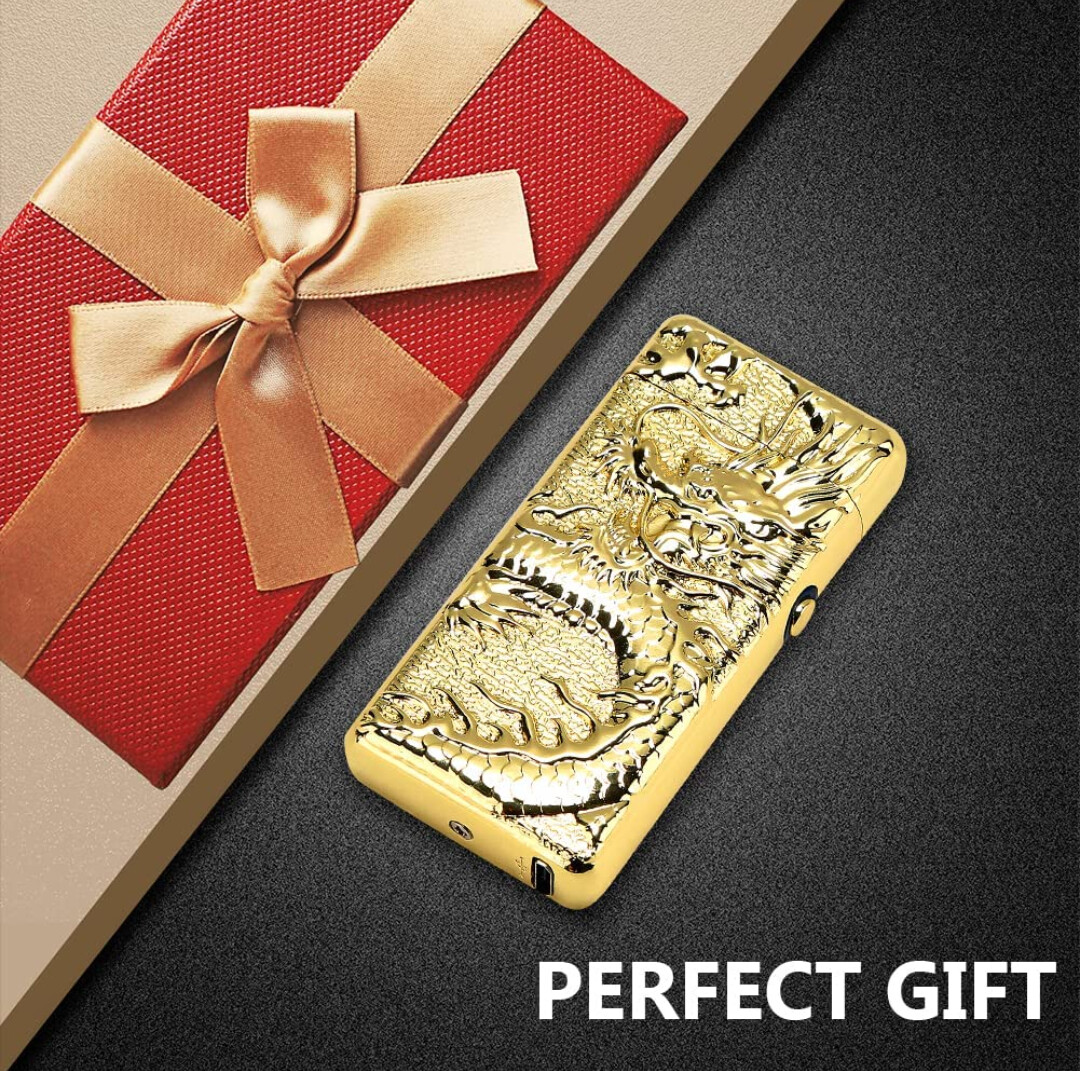 Dragon imprinted arc rechargable lighter