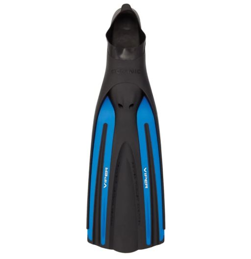 Viper Fin Full Foot, Primary Colour: Black, Secondary Colour: Blue, Size Lettering: XS
