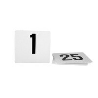 Table Numbers White with Black Large 1-25 | T