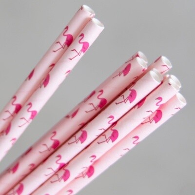 Straw Paper 3ply Regular Flamingo Print | B