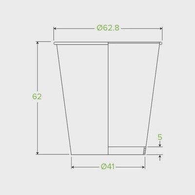 Cup Coffee (63mm) Green Stripe SW 4oz | B