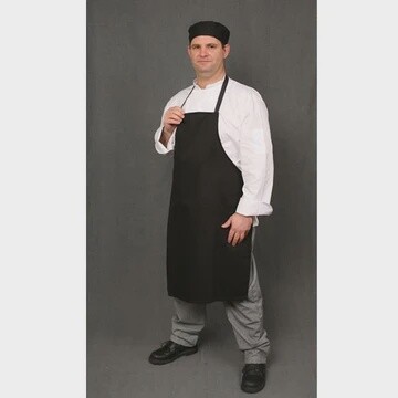 Apron Bib Heavy Duty Black (With Pocket) | O