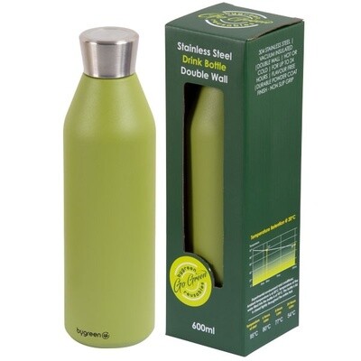 Drink Bottle Stainless Steel 600ml Olive | B / Single (1)*