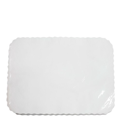 Tray Mat Scallop 355x482mm White | E, Size: Carton (1,000)