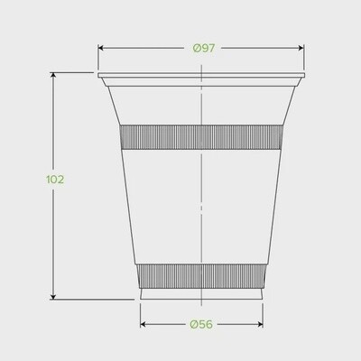 Cup Plastic BioCup (96mm) 360ml | B