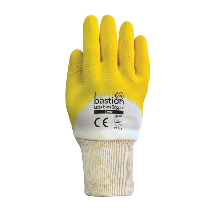 Pro Choice Yellow Latex Glass Gripper Glove With Knitted Wrist Glove X12 - GG105 main image 0